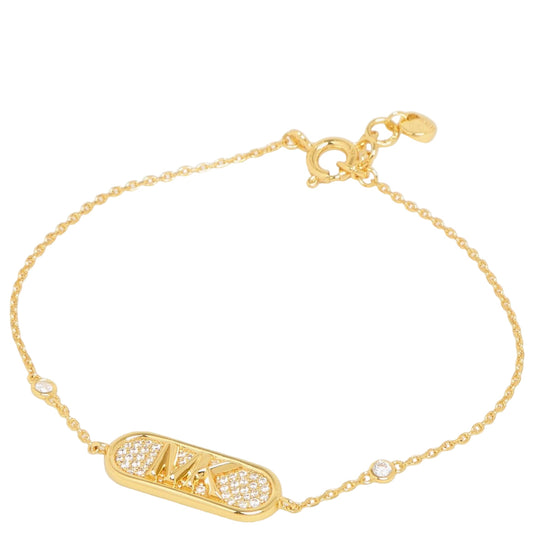Michael Kors Gold Tone Embellished Logo Bracelet