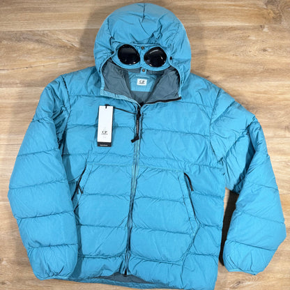 C.P. Company Chrome-R Goggle Down Jacket in Aegean Blue