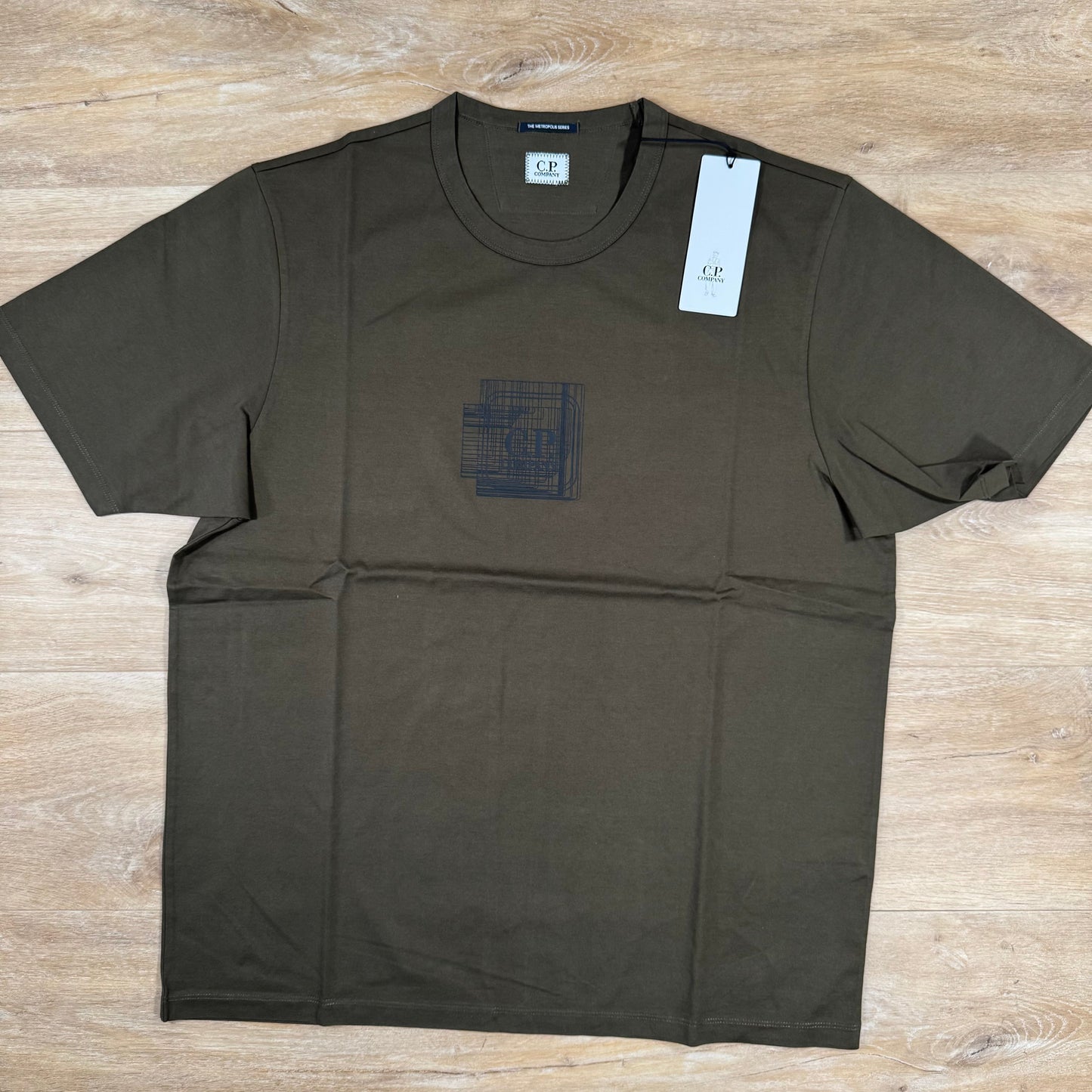 C.P. Company Metropolis Series Blurred Logo T-Shirt in Ivy Green