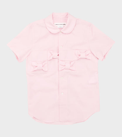 S/S Poplin Bow Shirt Light Pink