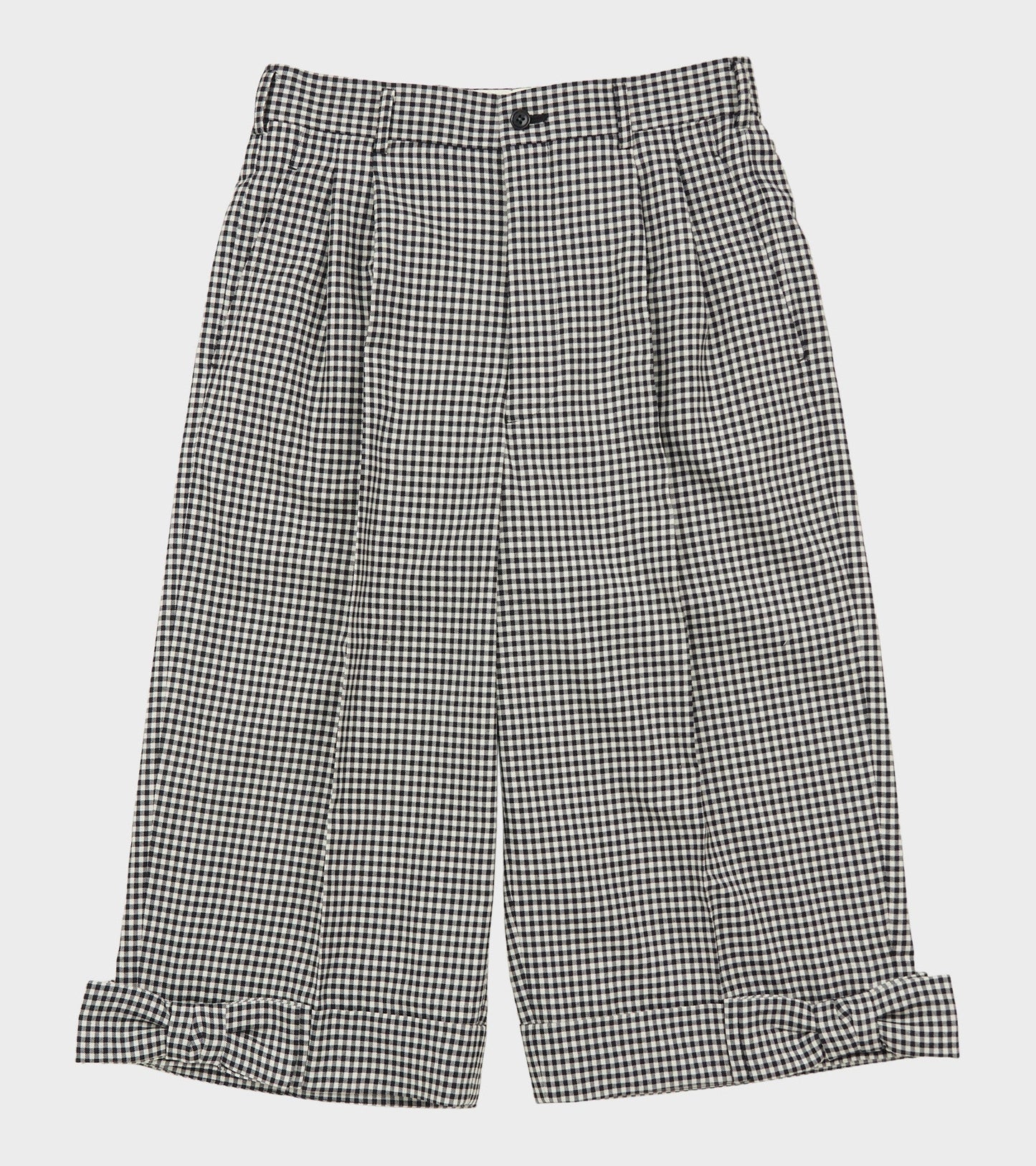 Checkered Long Bow Shorts Black/White