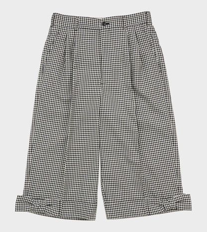Checkered Long Bow Shorts Black/White