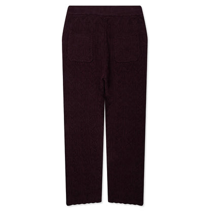 Cable Knit Pant - Berry