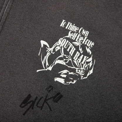 Carrying The Message Zip Hoodie - Vintage Black