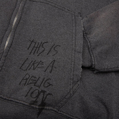 Carrying The Message Zip Hoodie - Vintage Black