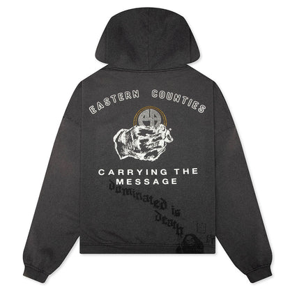 Carrying The Message Zip Hoodie - Vintage Black