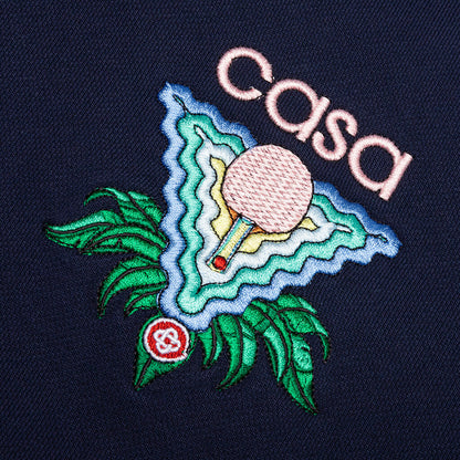 Memphis Icon Embroidered Hooded Sweatshirt - Dark Blue