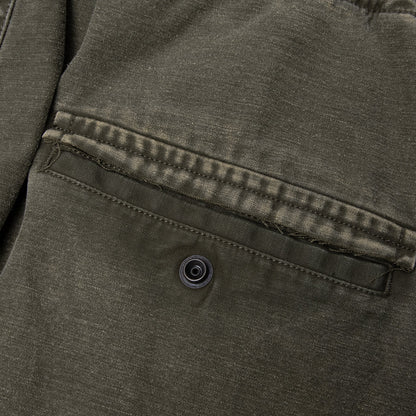 Cotton Satin Cargo Trousers - Dark Green