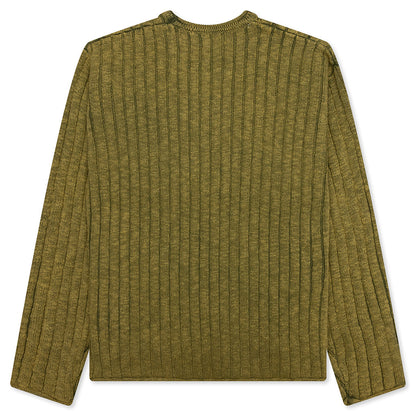 Cotton Slub Rib Crew - Green