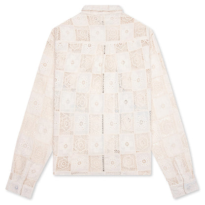 Crochet Full Zip Jacket - Bone