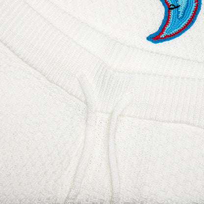 Crochet Shorts With Patches - White