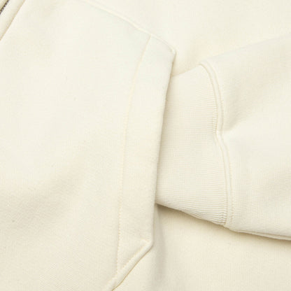 Cursive Applique Zip Hood - Natural