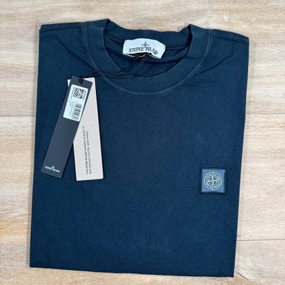 Stone Island Combed Organic Patch Logo T-Shirt in Navy