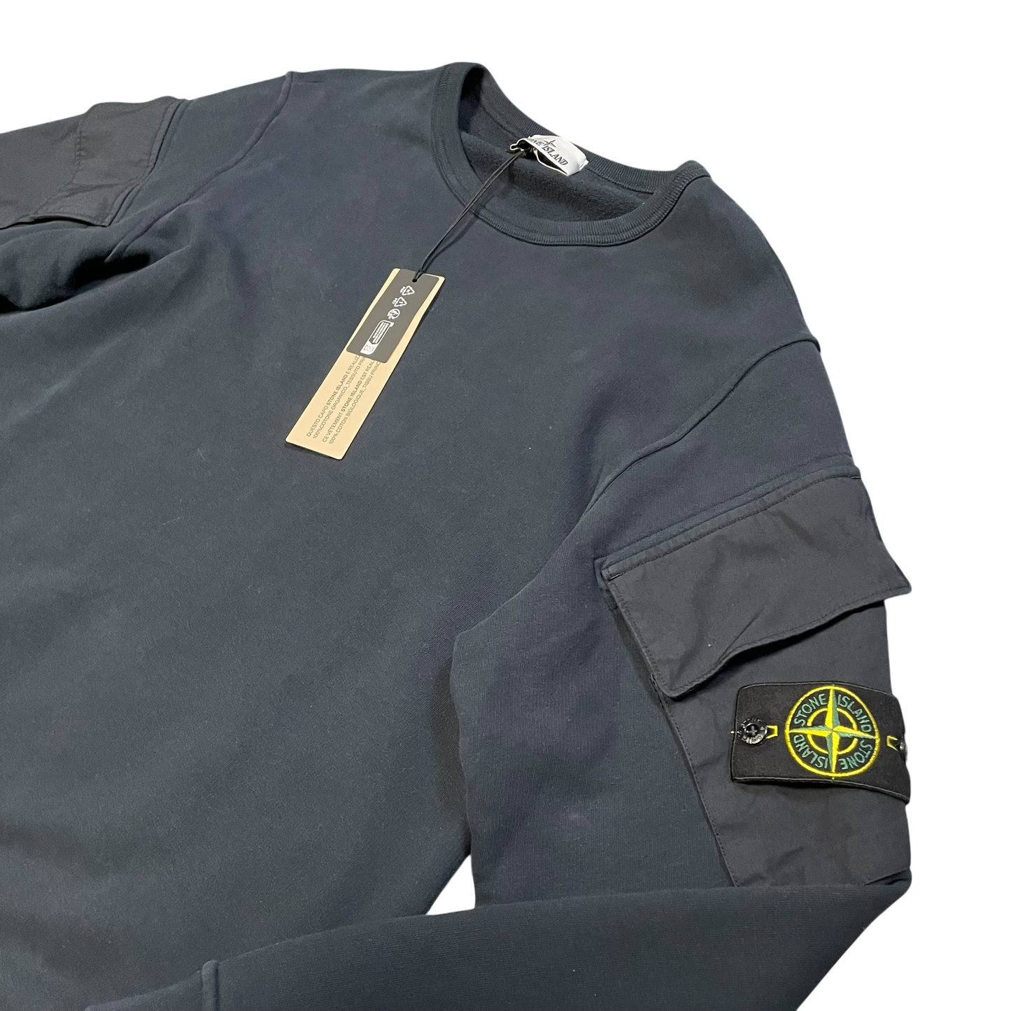 Stone Island Soft Organic Cotton Sleeve Pocket Sweater