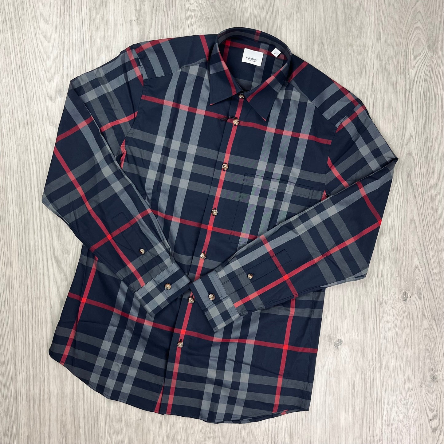 Burberry Check Shirt - Navy