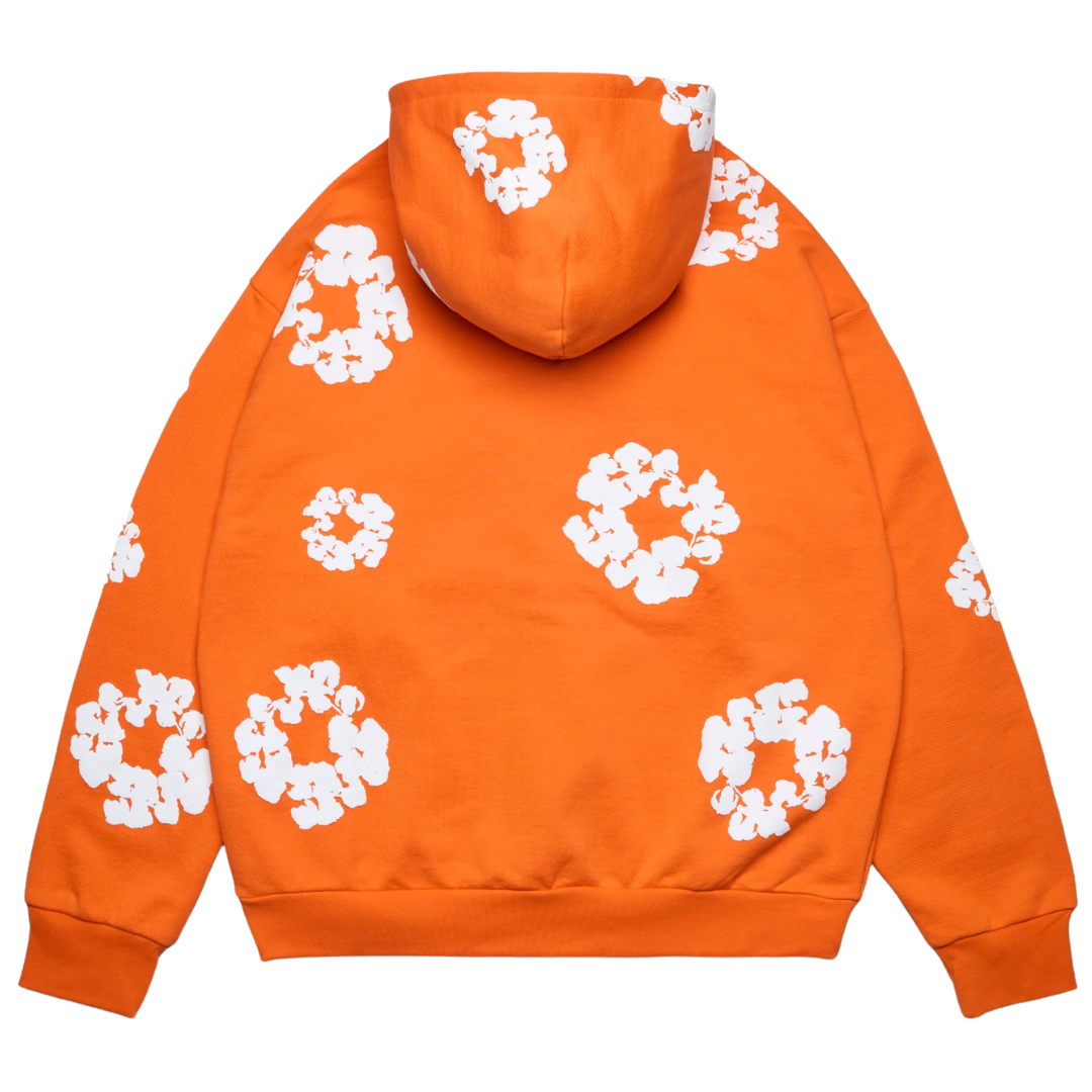 DENIM TEARS COTTON WREATH ZIP HOODIE ORANGE