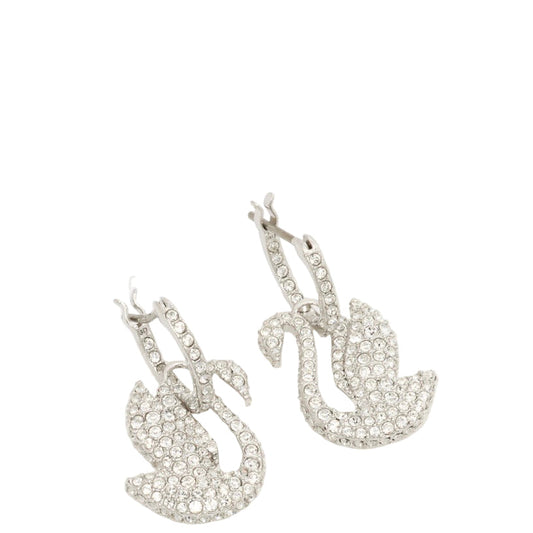 Swarovski Rhodium Plated Swan Earrings