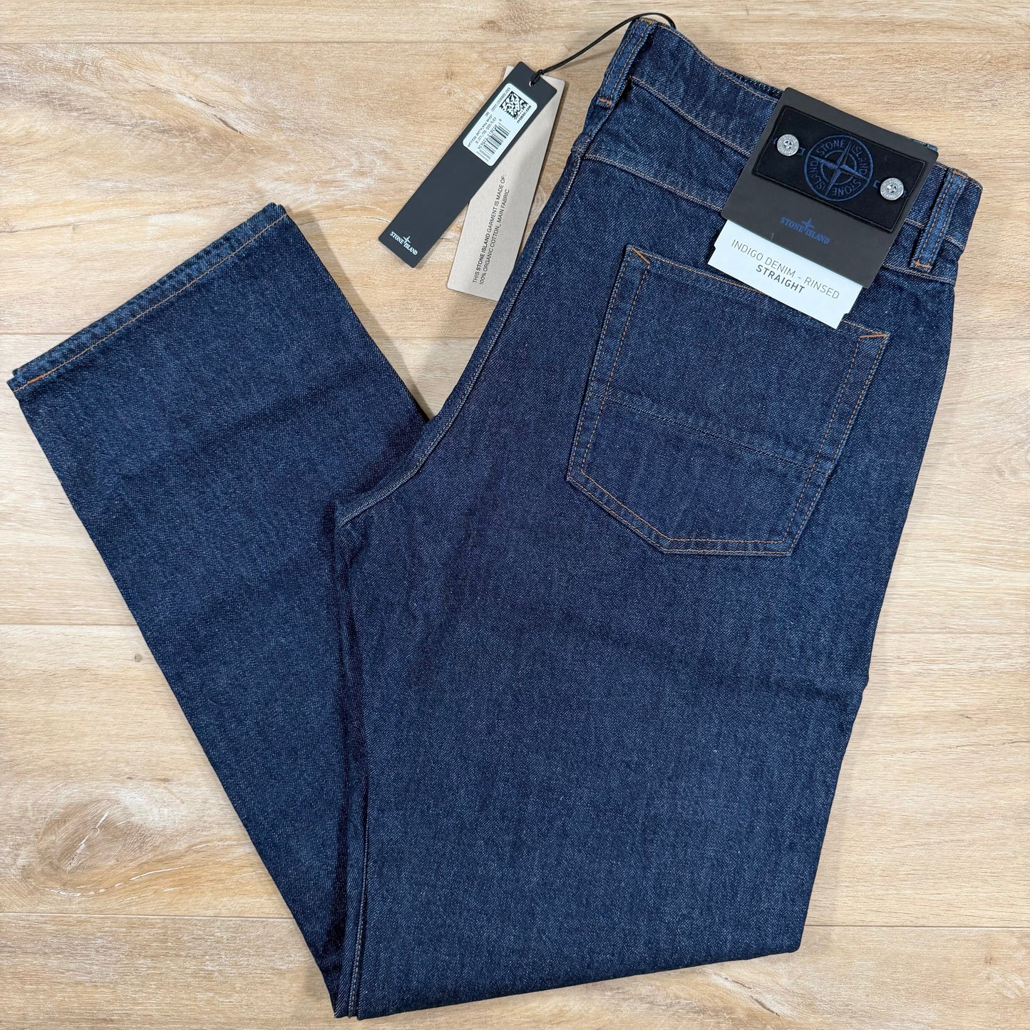 Stone Island Indigo Denim-Rinsed Straight Fit Jeans in Blue Rinse