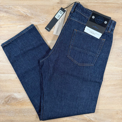 Stone Island Indigo Denim-Rinsed Straight Fit Jeans in Blue Rinse
