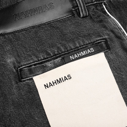 Denim Track Logo Cargo Pants - Dark Wash
