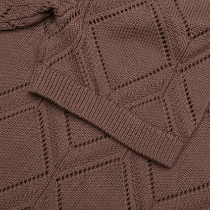 Diamond Knit Polo - Brown