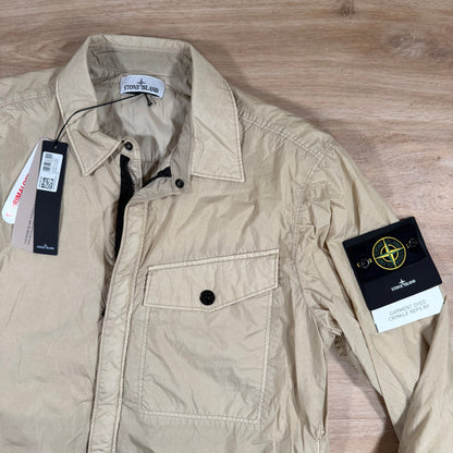 Stone Island Garment Dyed Crinkle Reps NY Overshirt in Desert