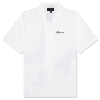 Embroidered Bowling Shirt - Antique White