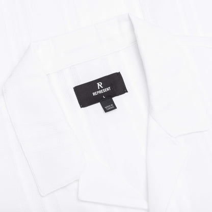 Embroidered Bowling Shirt - Antique White