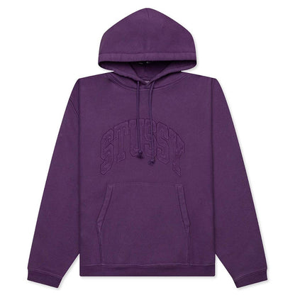 Embroidered Relaxed Hoodie - Purple