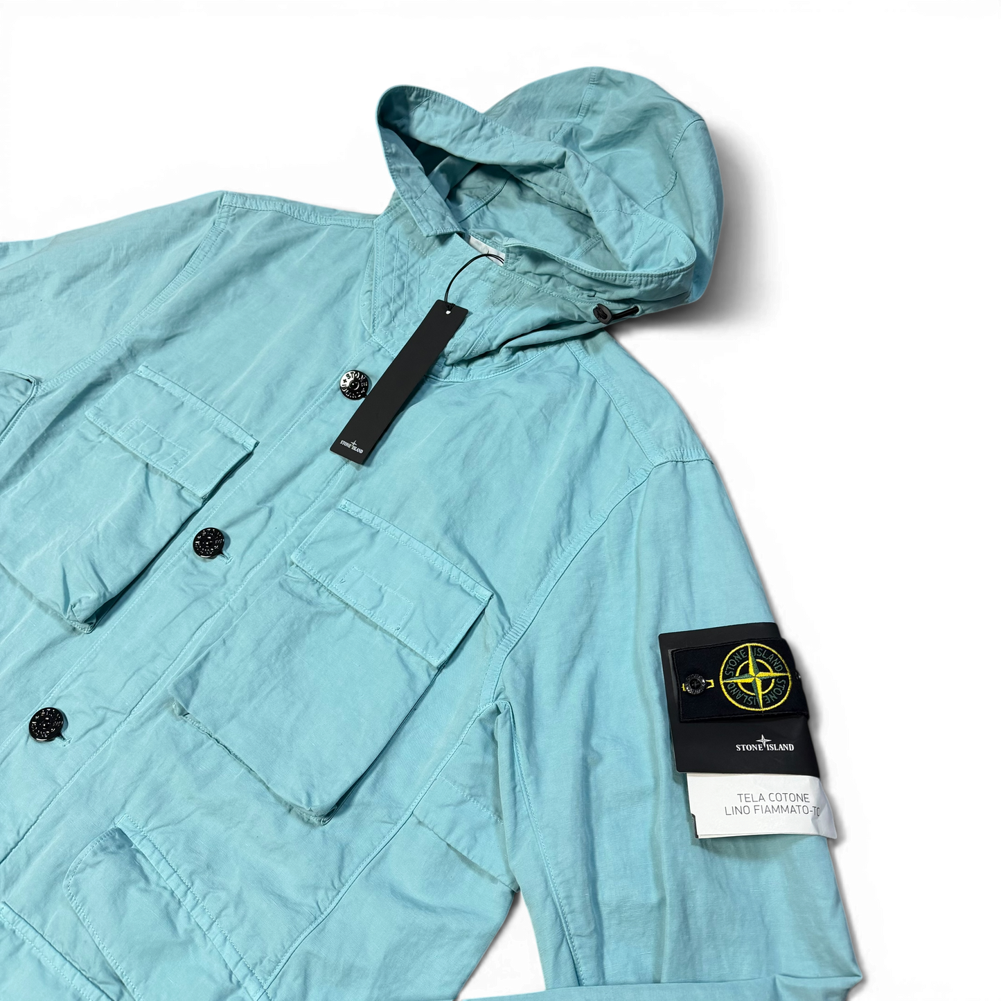 Stone Island Tela Cotone Lino Fiammato-TC