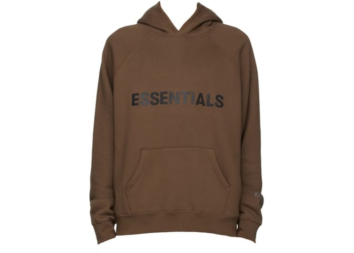ESSENTIALS FOG X SSENSE 3D SILICON APPLIQUE PULLOVER HOODIE BROWN
