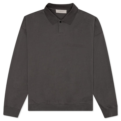 Essentials L/S Polo - Off-Black