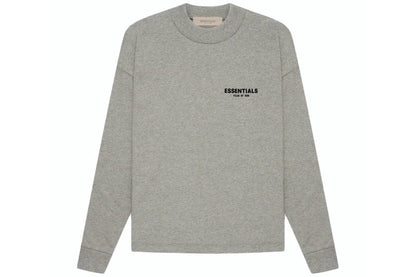 ESSENTIALS FOG LONG SLEEVE DARK HEATHER OATMEAL SS22