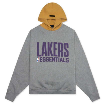 Fear of God Essentials x NBA Lakers Sport Hoodie - Concrete Heather/Canyon