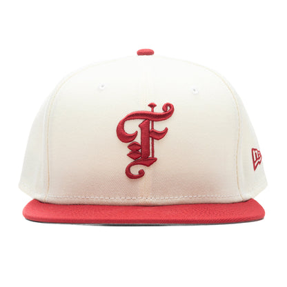 Feature x New Era OE Fitted Cap - Off-White/Pinot Red