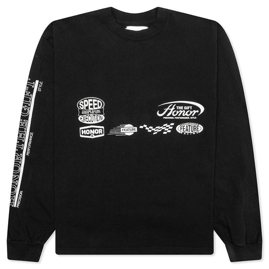 Feature x Honor The Gift Fastest Rides L/S Tee - Faded Black
