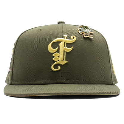 Feature x New Era 59FIFTY Fitted Old English F Calabasas - New Olive/Vegas Gold