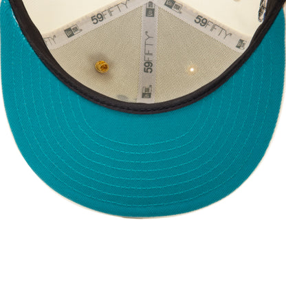 Feature x New Era 59FIFTY Fitted Old English F La Jolla - Chrome White/Aqua