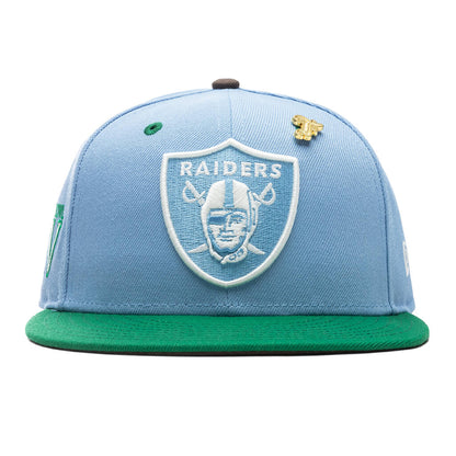Feature x New Era "Earth" Las Vegas Raiders Fitted - Birdseye Blue/Kelly Green