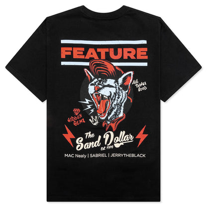 Feature x Sand Dollar Black Cat Tee - Black