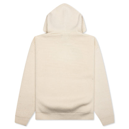 Felt Patch Knit Hood - Natural