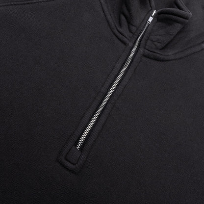 Fleece Raglan Zip Mock - Washed Black
