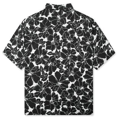 Floral Hawaiian Shirt - Black