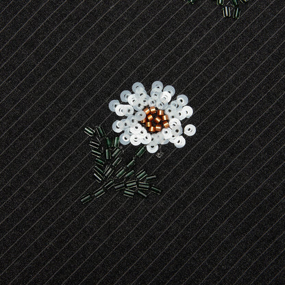 Flowers Beaded Jacket - Black