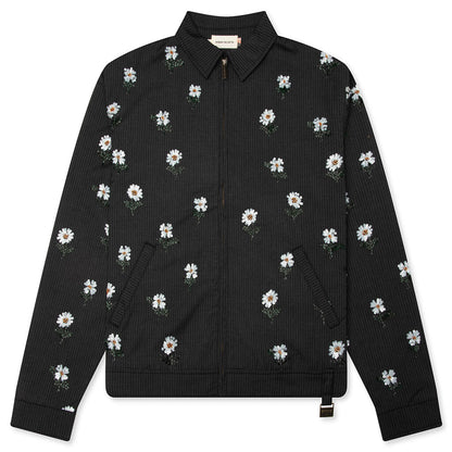 Flowers Beaded Jacket - Black