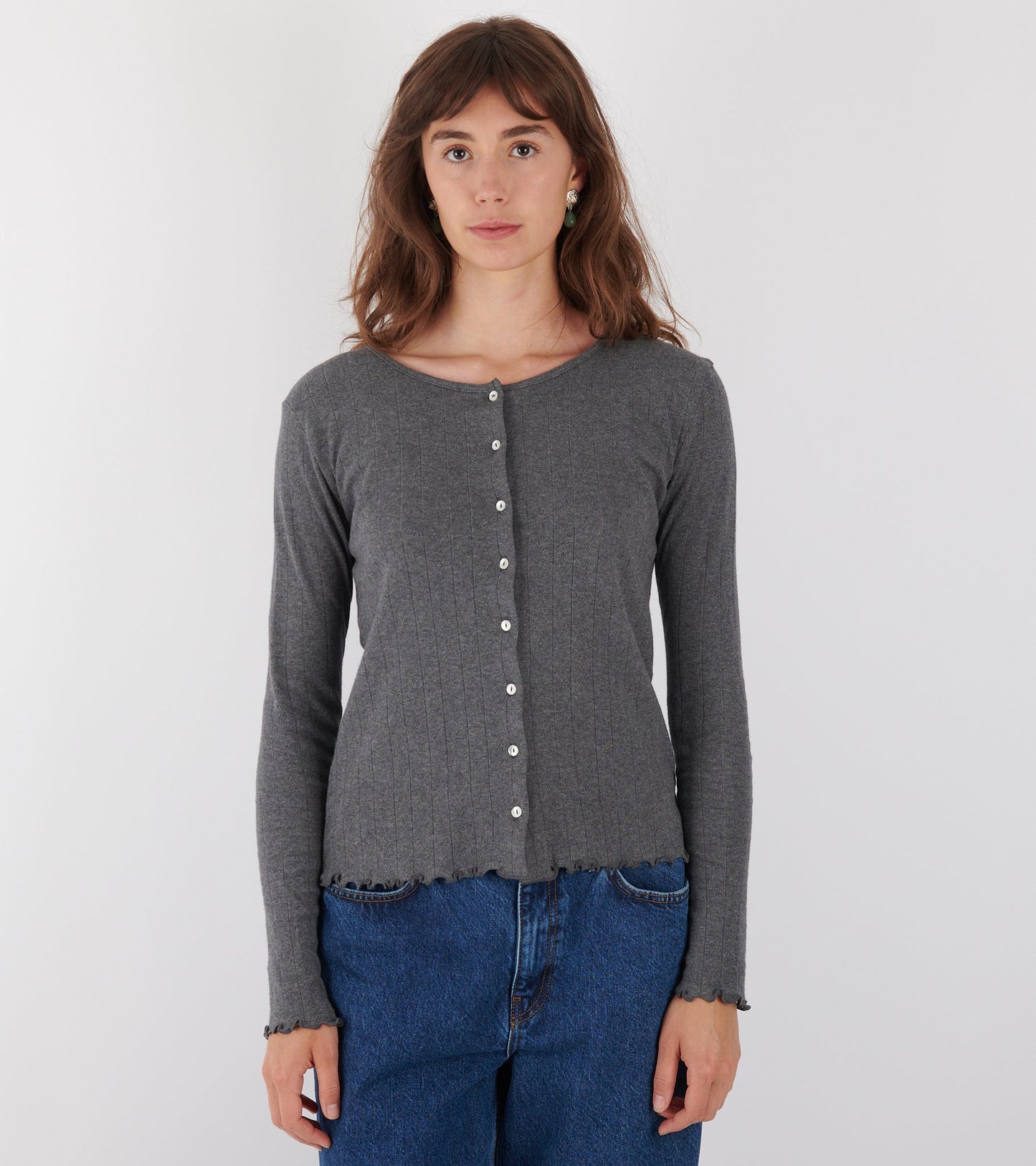 Edie Cardigan Dark Grey Melange