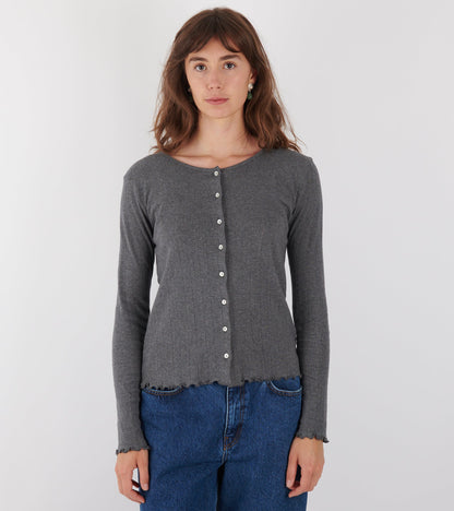 Edie Cardigan Dark Grey Melange
