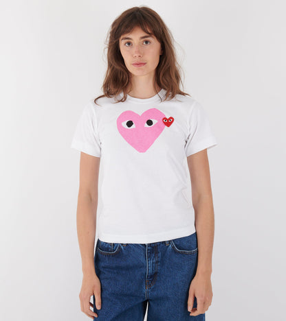 U T-Shirt Red Emblem Pink Heart