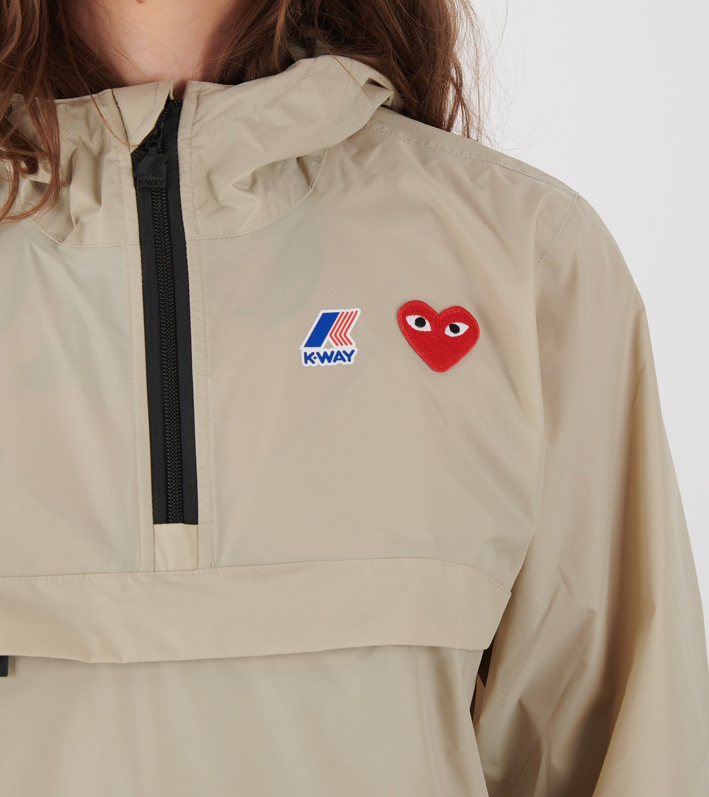 K-WAY Packable Half Zip Anorak Beige