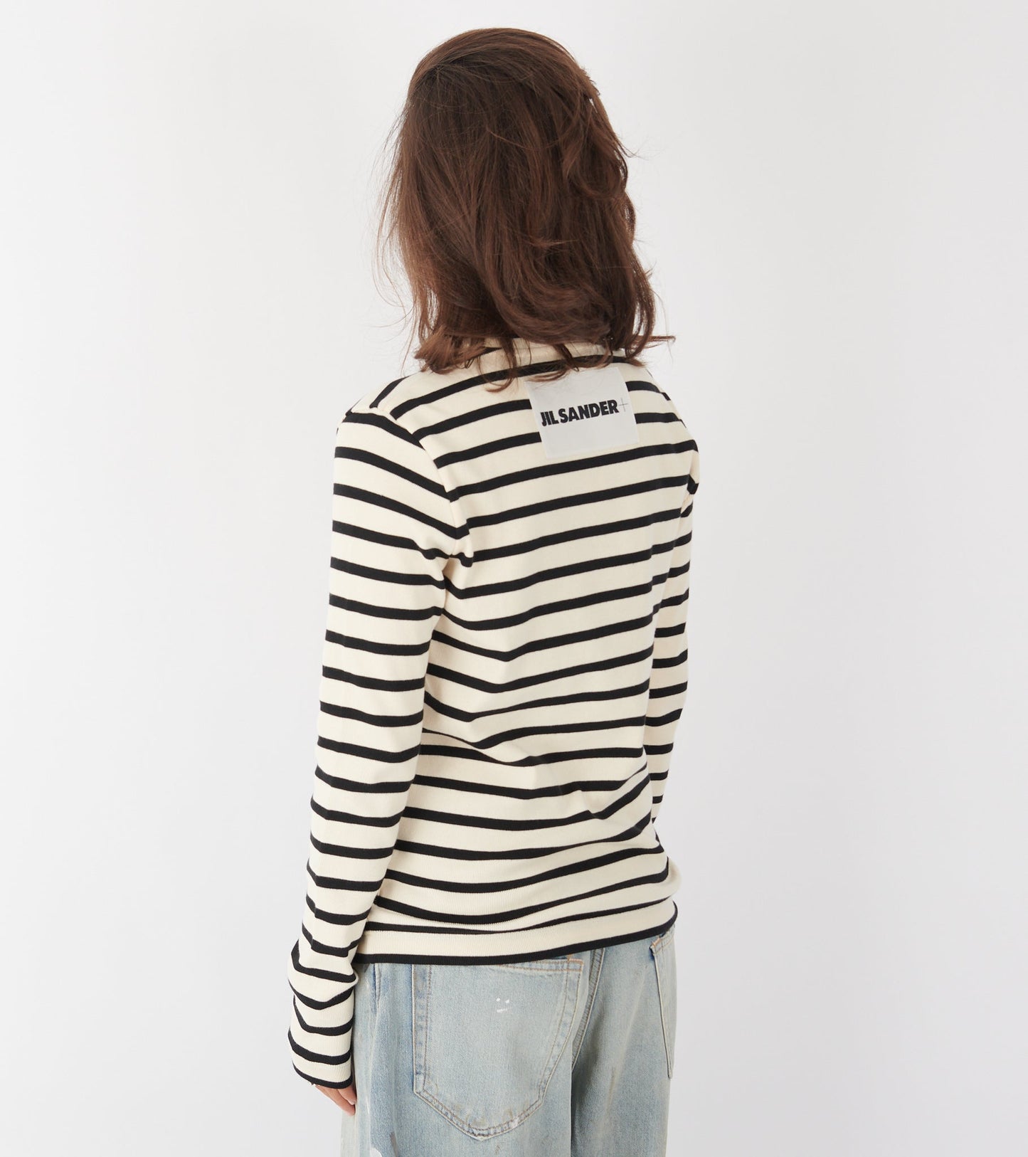 Ribbed Cotton Jersey Stripe L/S T-shirt Bluejay